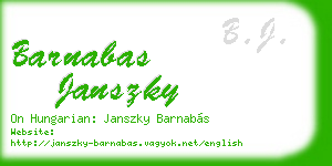 barnabas janszky business card